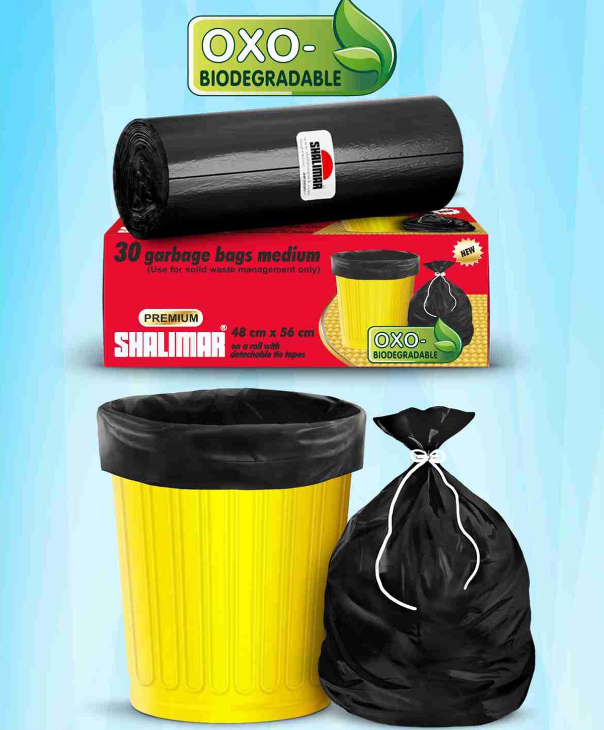 Shalimar Premium OXO - Biodegradable Garbage Bags 24 x 32 Inches (Large) 60  Bags